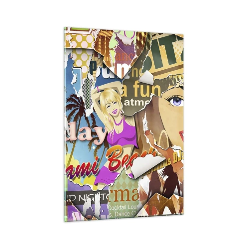 Obraz na skle - Prázdninové retrospektiva - 70x100 cm