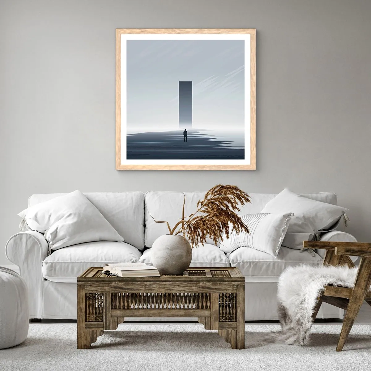Plakát v rámu světlý dub - Příležitost nebo hrozba? - 30x30 cm