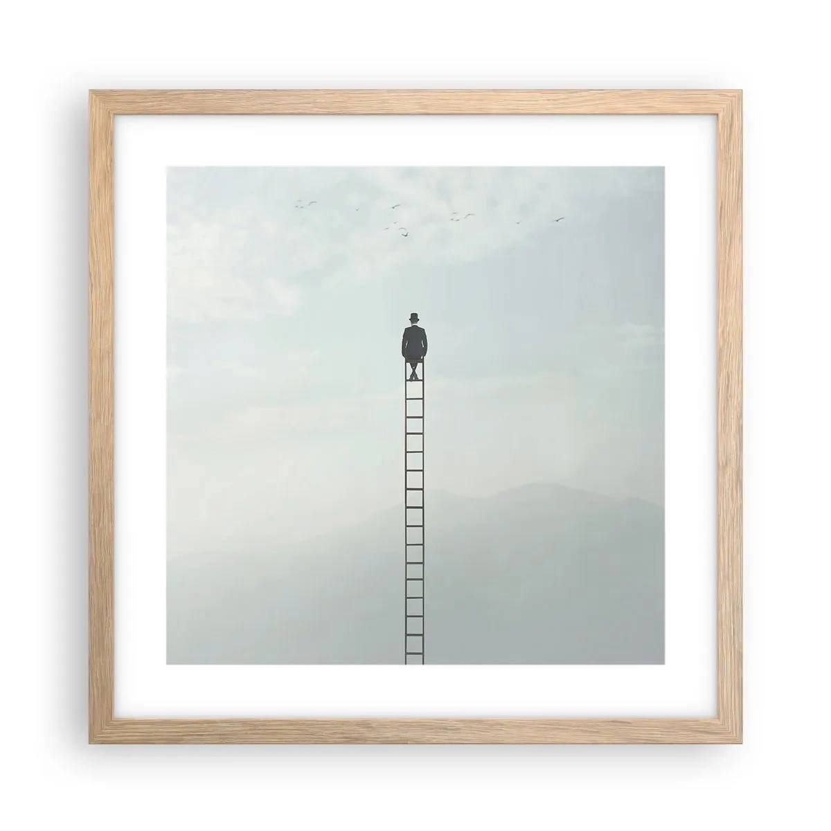 Plakát v rámu světlý dub - Povznést se nad to - 40x40 cm