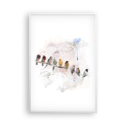 Plakát v bílém rámu - Okřídlené setkání - 61x91 cm