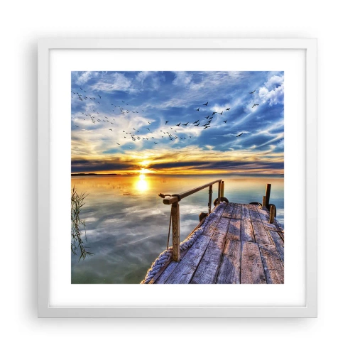 Plakát v bílém rámu - Vítr jde odpočívat - 40x40 cm
