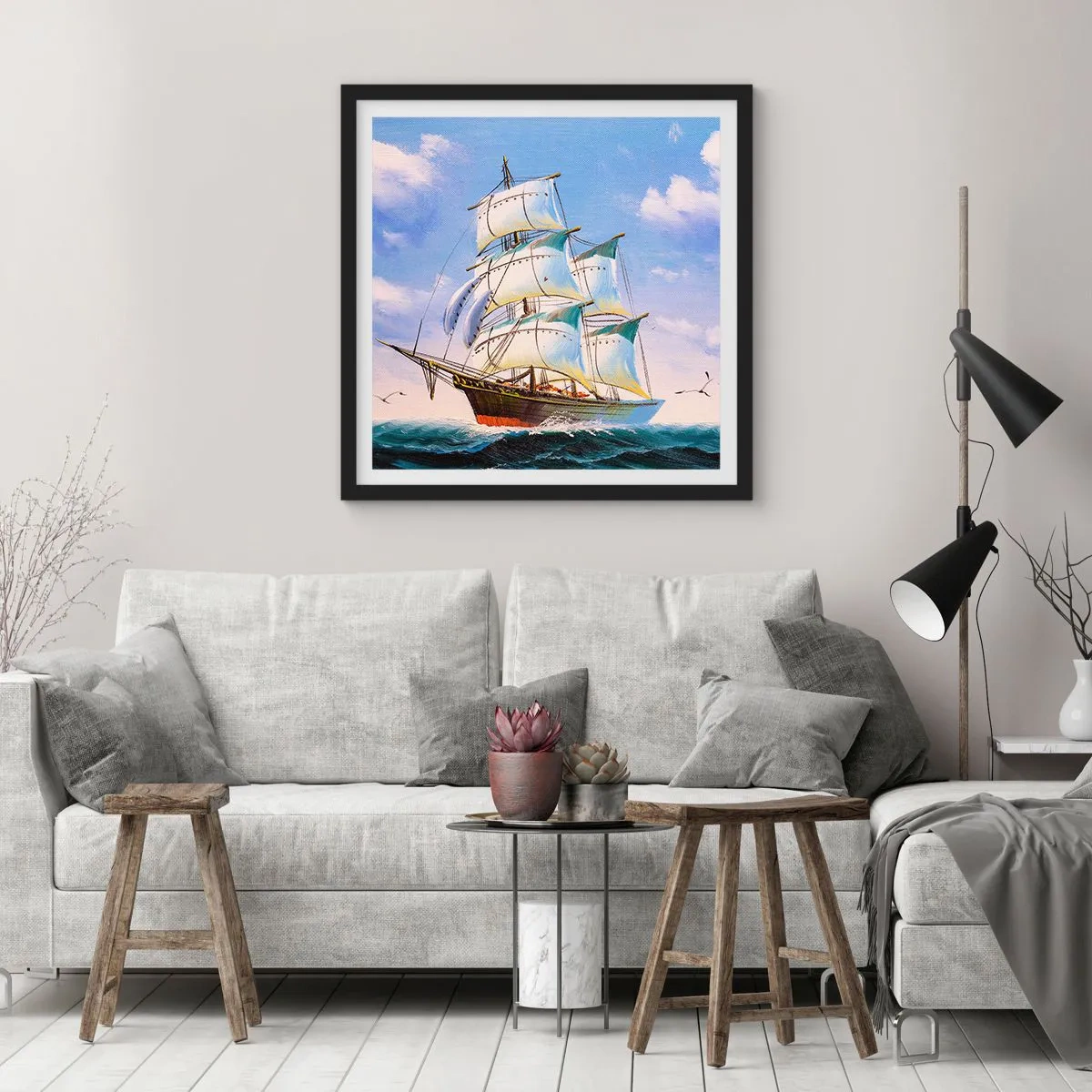 Plakát v černém rámu - Hrdě s větrem - 50x50 cm