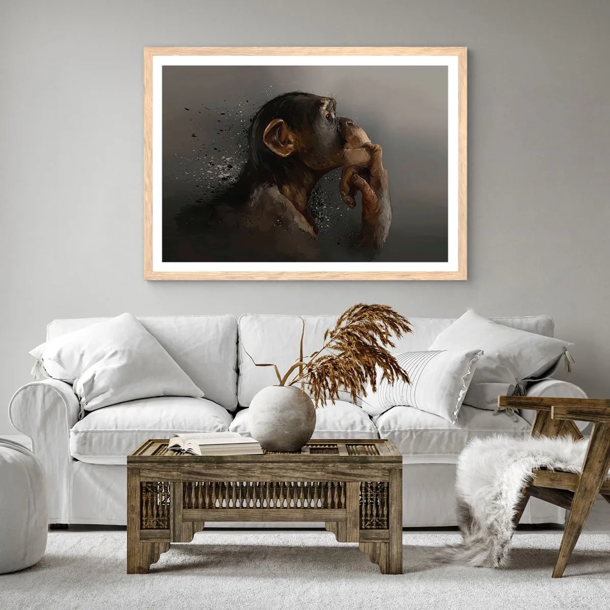 Plakát v rámu světlý dub - Určitě myslitel - 91x61 cm