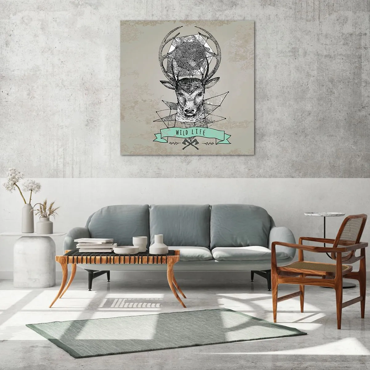 Obraz na skle - Vidění sv. Huberta - 40x40 cm