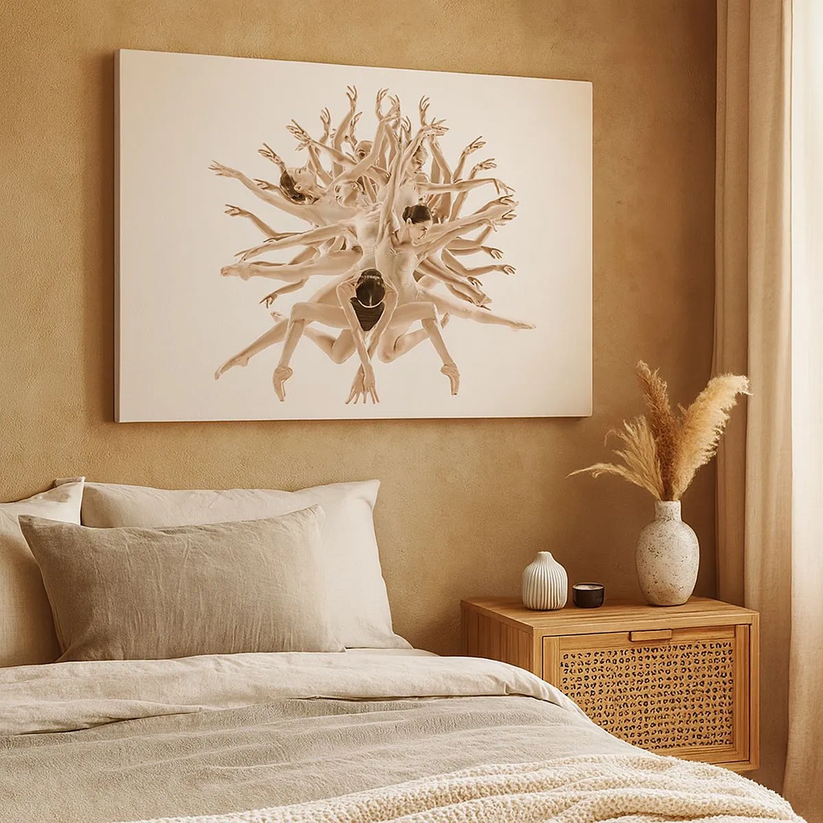 Obraz na plátně - Abstraktní kompozice tanečníků v pohybu - 70x50cm - Rozkvět v tanci - Moderní nástěnná dekorace do obývacího pokoje a ložnice ARTTOR