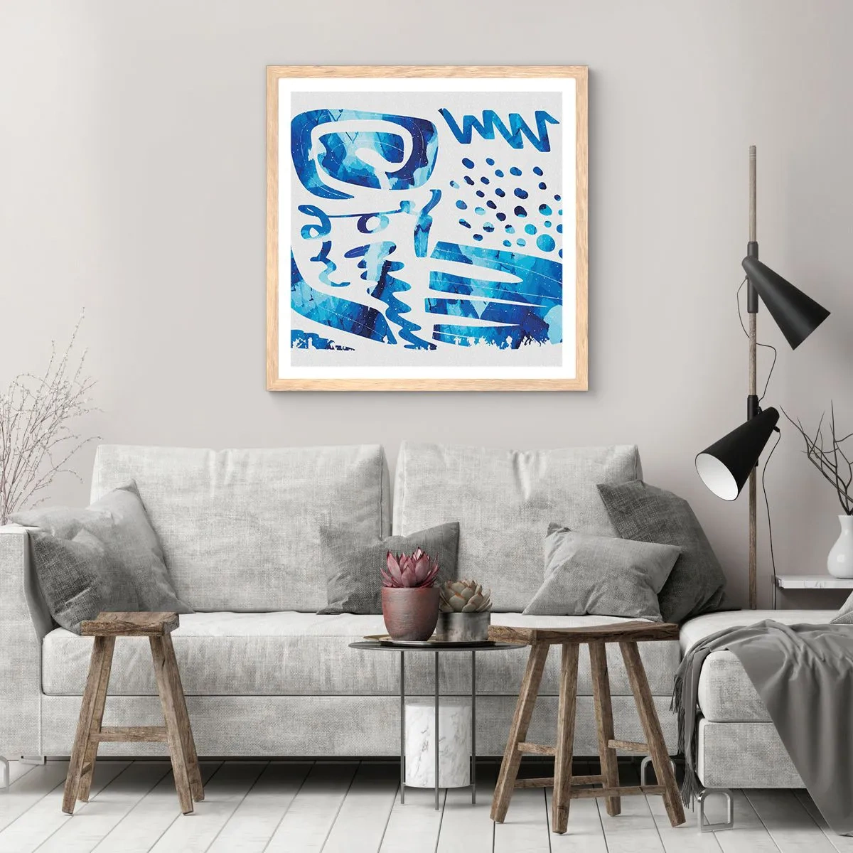 Plakát v rámu světlý dub - Zpět ke kořenům - 30x30 cm