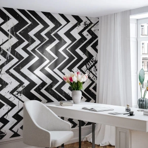 Fototapeta Premium Sand - Cik-bílé, cik-černé - Abstrakce, Kus, Černý a bílý - 300x210 cm