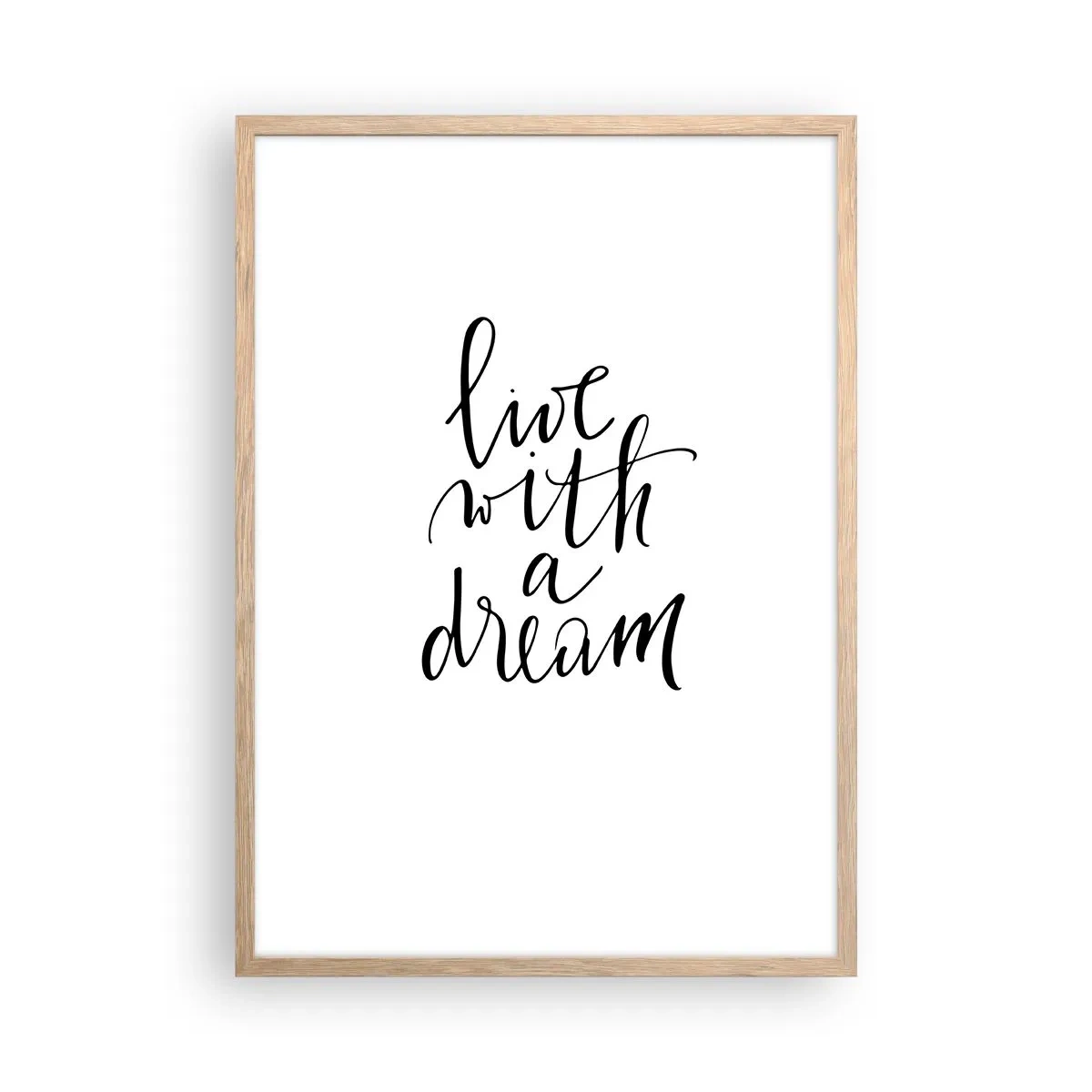 Plakát v rámu světlý dub - Of course - 50x70 cm