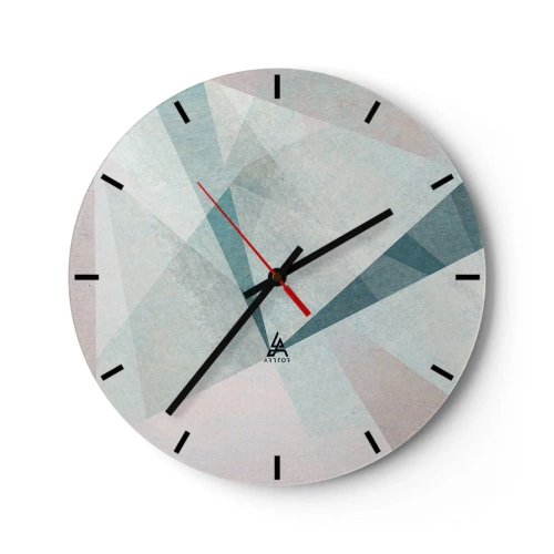 Nástěnné hodiny - Abstraktní vzory v odstínech modré a šedé - 30x30cm - V klidu, ale dynamicky - Moderní nástěnná dekorace do obývacího pokoje, kuchyně a ložnice ARTTOR