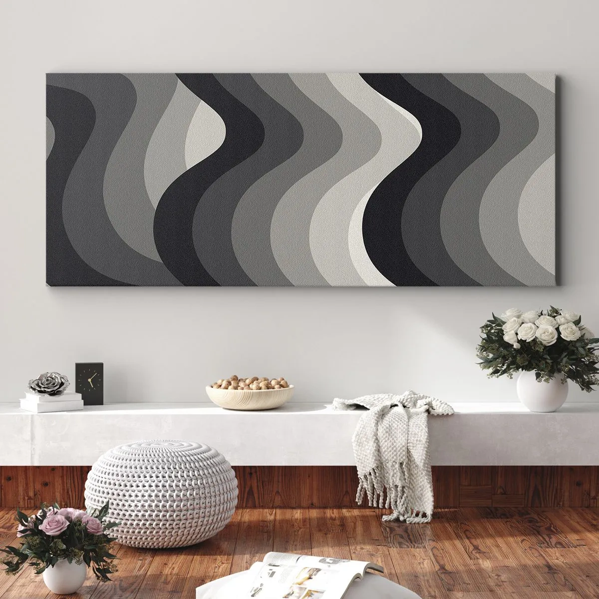 Obraz na plátně - Vlna za vlnou - 100x40 cm
