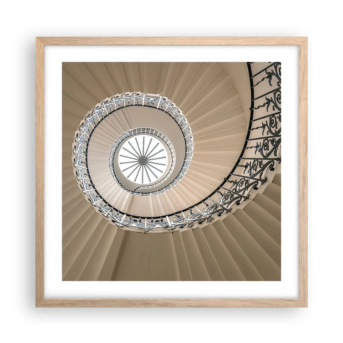 Plakát v rámu světlý dub - Uvnitř mušle - 50x50 cm