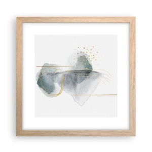 Plakát v rámu světlý dub - O vztahu mezi šedou a zlatou - 30x30 cm