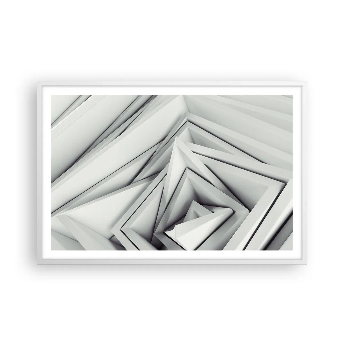 Plakát v bílém rámu - Symfonie ostrých úhlů - 91x61 cm