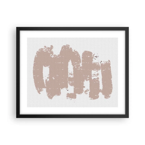 Plakát v černém rámu - Abstrakce v jemné růžové - 50x40 cm