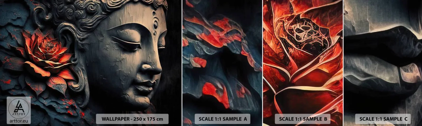 Vzor Fototapety Samolepicí Deluxe Sticker - V souladu se světem - Buddha, Indie, Rozjímání - 100x30 cm