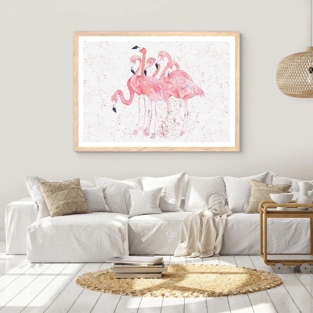 Plakát v rámu světlý dub - Růžový ansámbl - 91x61 cm