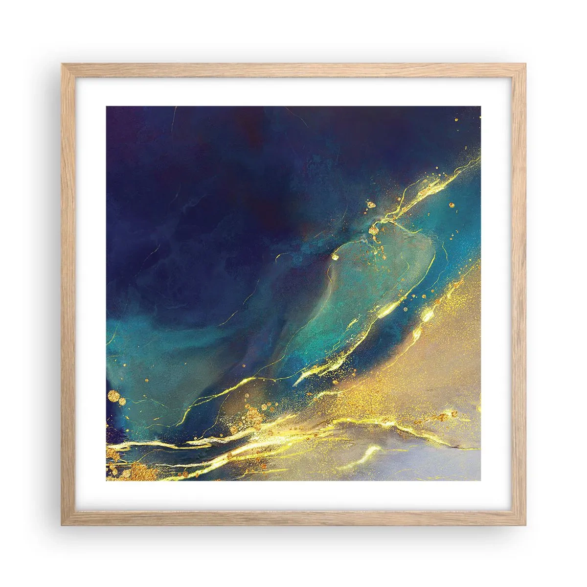 Plakát v rámu světlý dub - Zlatý močál - 50x50 cm