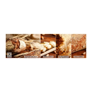 Vzor Fototapety Samolepicí Deluxe Sticker - Chutný, voňavý, křupavý - Chléb, Zrno pšenice, Gastronomie - 100x30 cm