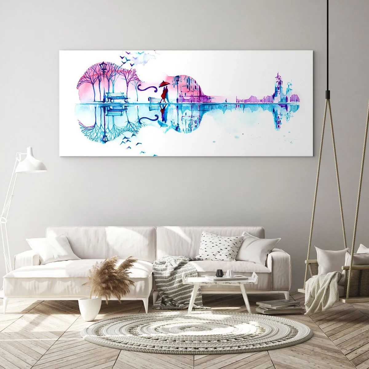 Obraz na skle - Přinesu vám dešťové písně - 90x30 cm