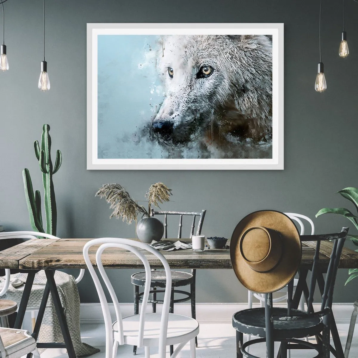 Plakát v bílém rámu - Seznamte se s vlčí duší - 40x30 cm