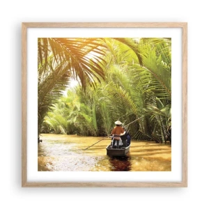 Plakát v rámu světlý dub - Palmovou souteškou - 50x50 cm