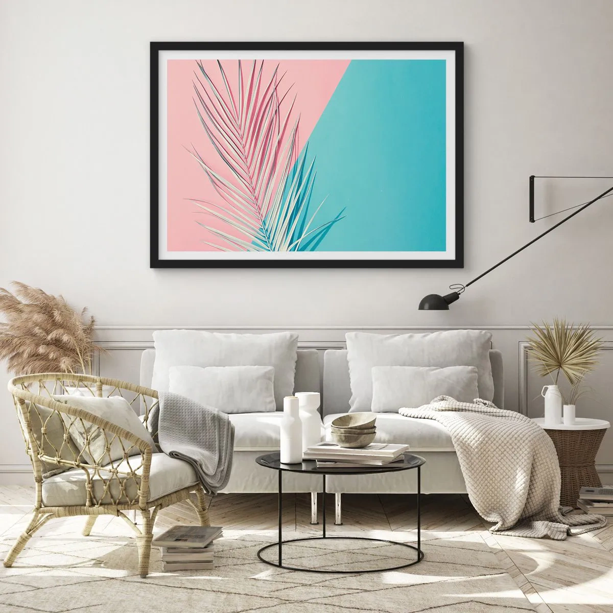Plakát v černém rámu - Tropický dojem - 100x70 cm