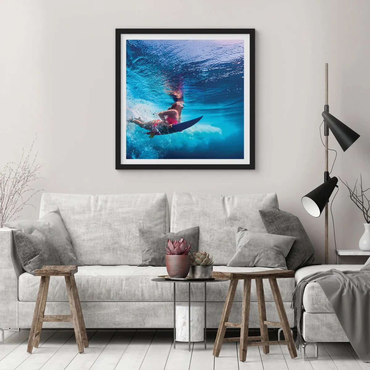 Plakát v černém rámu - Hloubka radosti - 60x60 cm