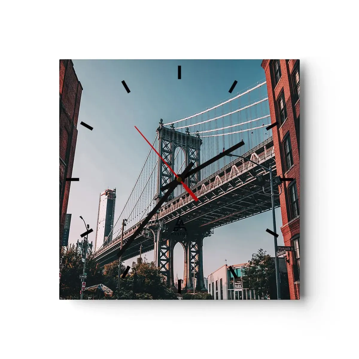 Nástěnné hodiny - Nad vlnami města - 40x40 cm