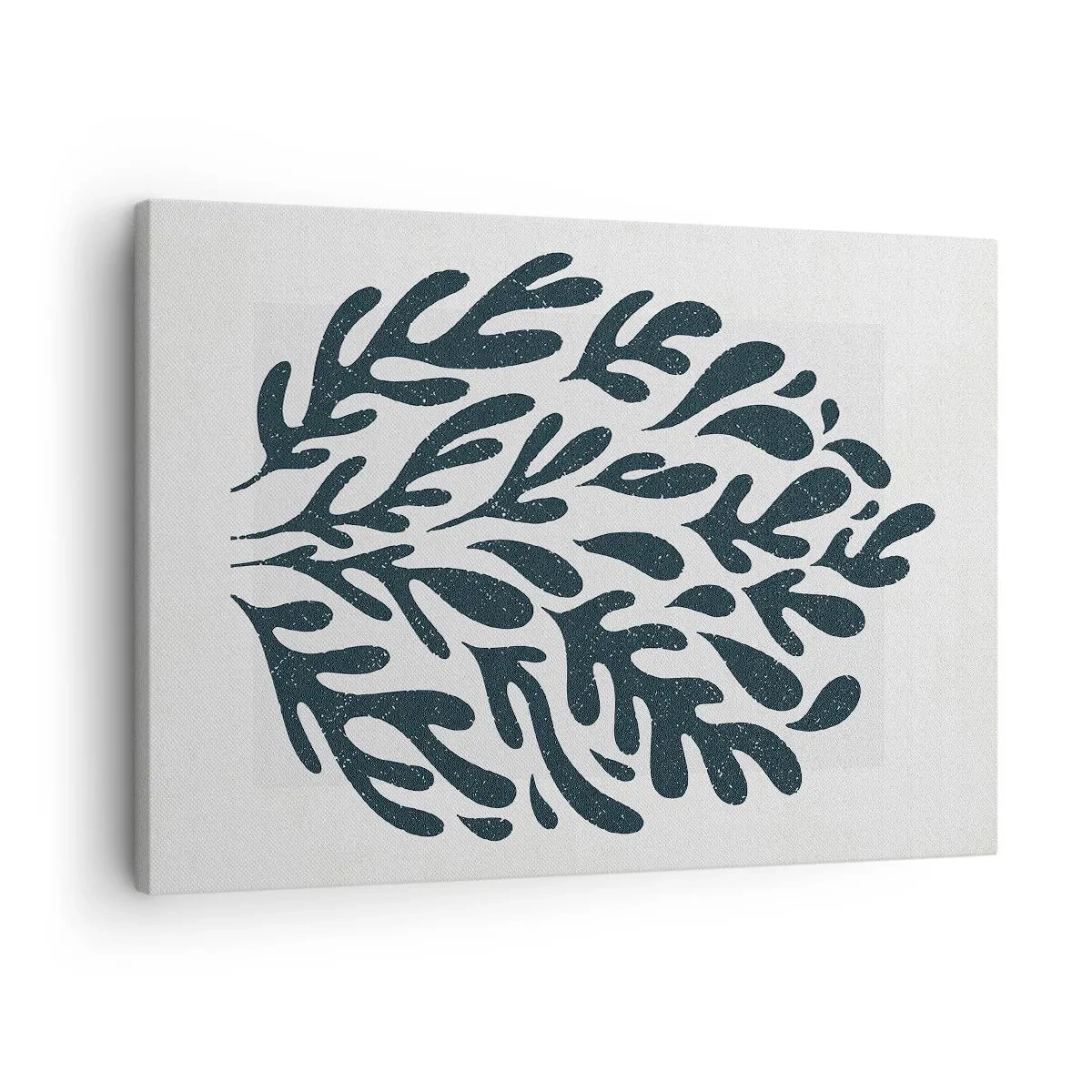 Obraz na plátně - Tmavý abstraktní motiv listu na světlém pozadí - 70x50cm - Tvary přírody - Moderní nástěnná dekorace do obývacího pokoje a ložnice ARTTOR