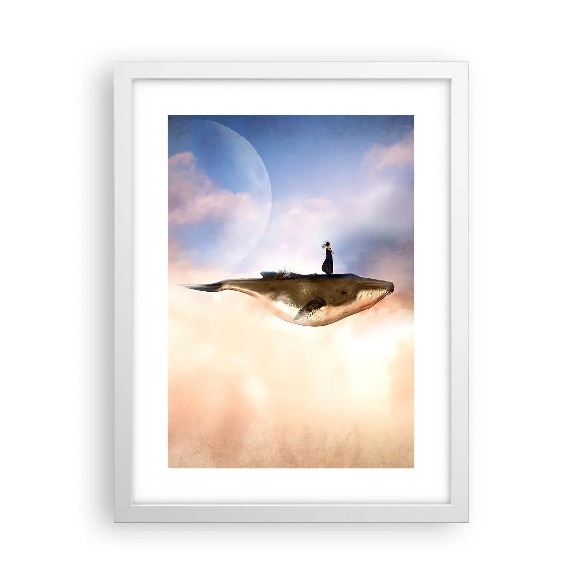 Plakát v bílém rámu - Surrealistická cesta - 30x40 cm