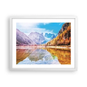Plakát v bílém rámu - A v horách už je podzim - 50x40 cm