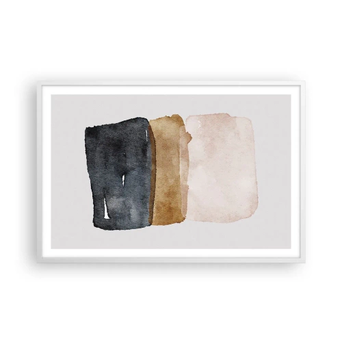 Plakát v bílém rámu - Kompozice zemitých barev - 91x61 cm