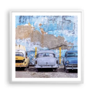 Plakát v bílém rámu - Setkání veteránů - 60x60 cm