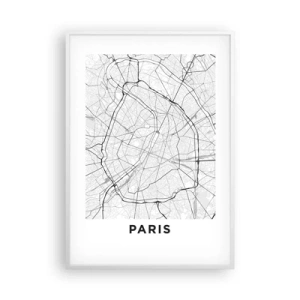 Plakát v bílém rámu - Květ Paříže - 70x100 cm
