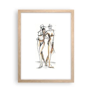 Plakát v rámu světlý dub - Studie šarmu - 30x40 cm