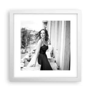 Plakát v bílém rámu - Určitě Pařížanka - 30x30 cm