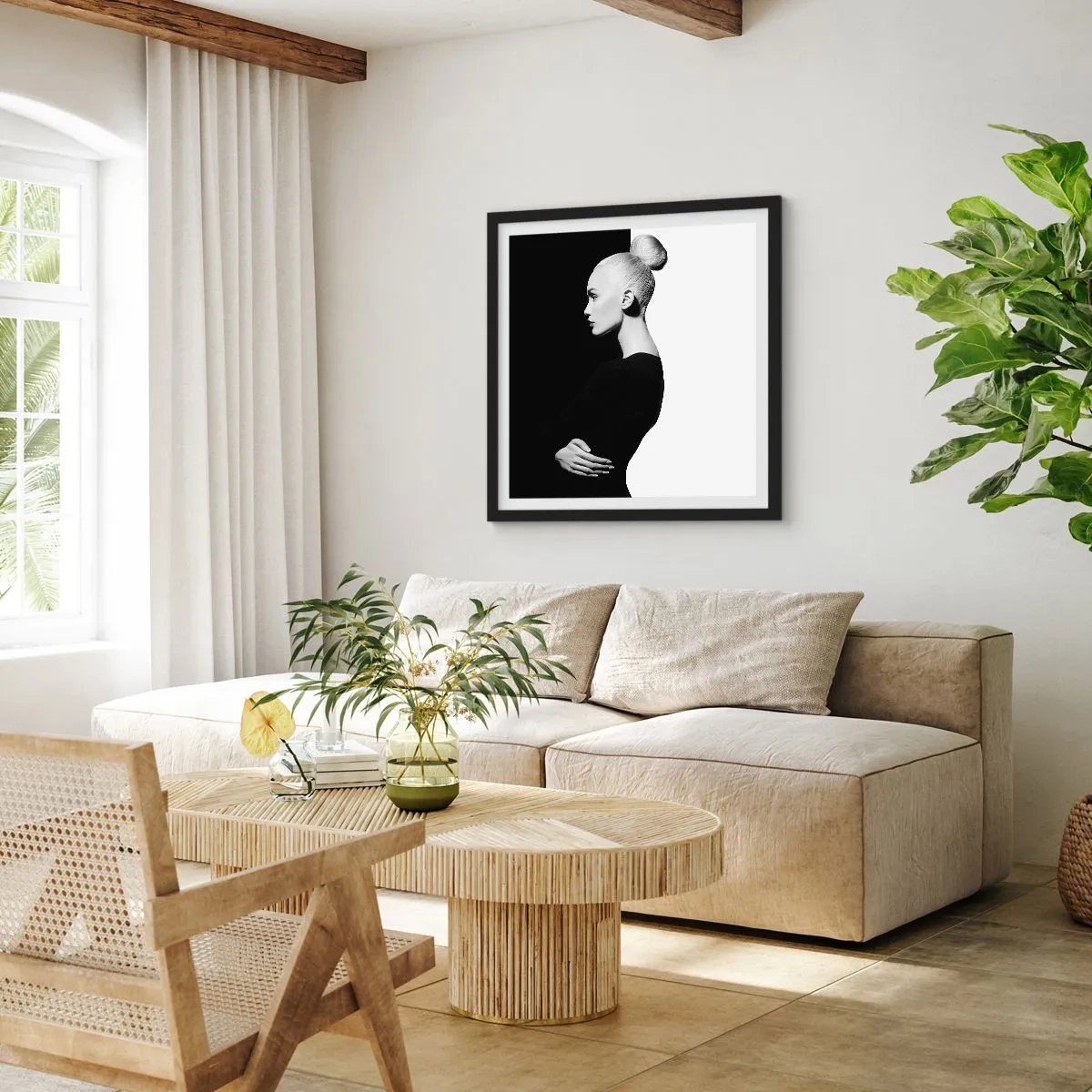 Plakát v černém rámu - Prostě žena - 60x60 cm