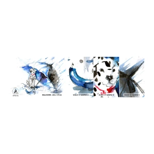 Fototapeta Vzorek Standard Eco - Na to je přítel - Abstrakce, Pes, Déšť - 100x30 cm