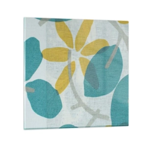 Obraz na skle - Mezi azurovými listy - 60x60 cm