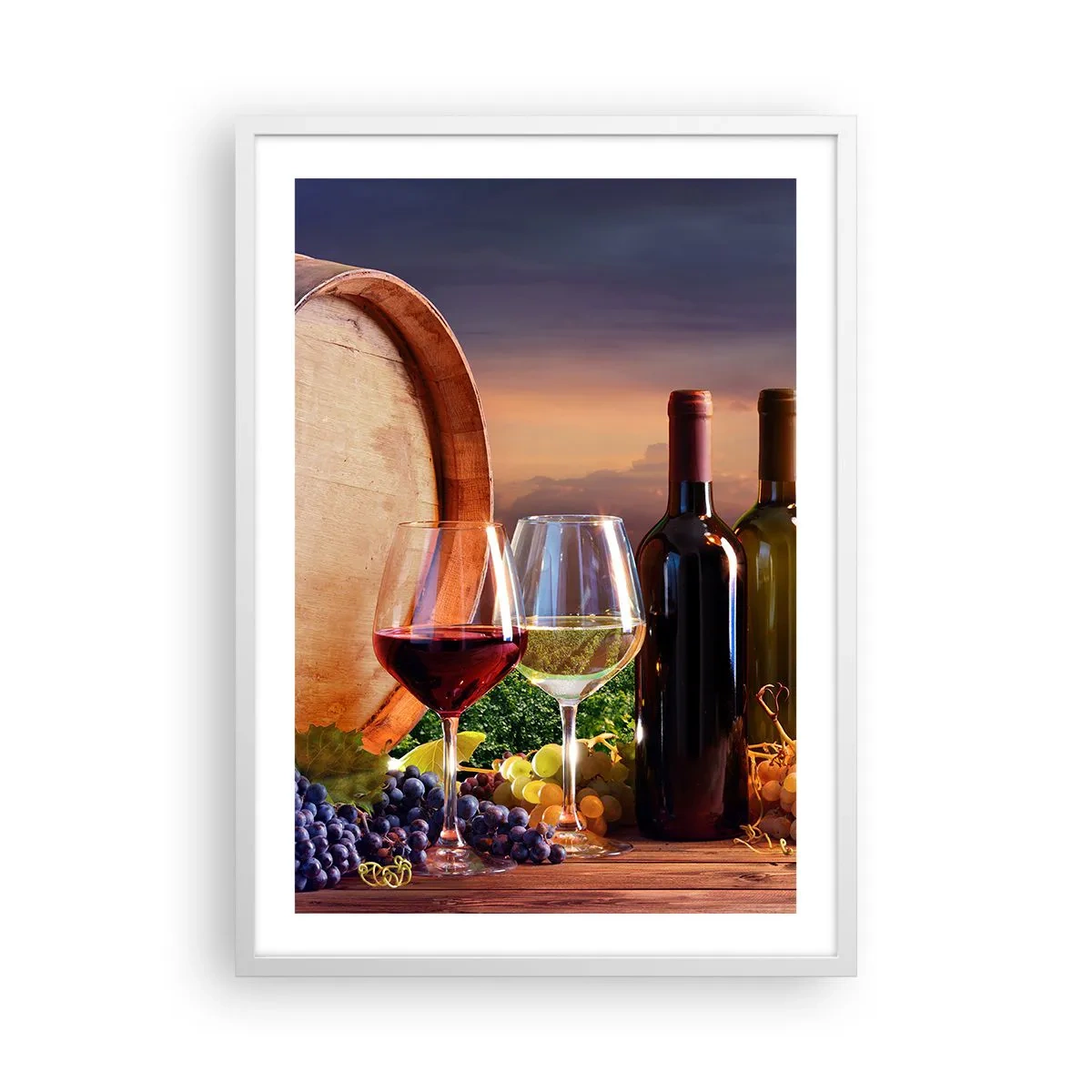 Plakát v bílém rámu - Tady má život chuť - 50x70 cm