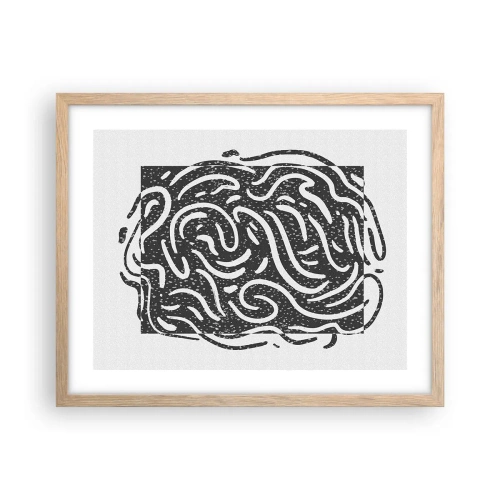 Plakát v rámu světlý dub - Abstrakce: tanec radosti - 50x40 cm