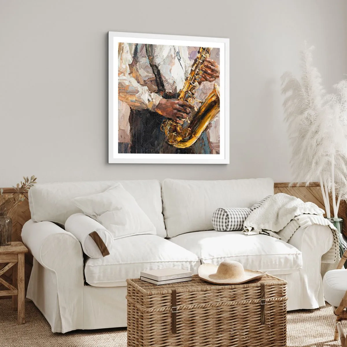 Plakát v bílém rámu - Čas na sólovou hru - 60x60 cm