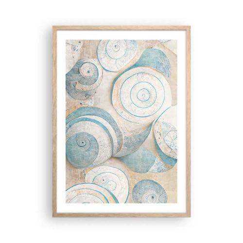 Plakát v rámu světlý dub - Co skrývá mušle? - 50x70 cm