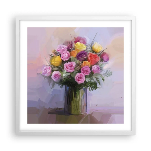 Plakát v bílém rámu - Zachycená krása - 50x50 cm