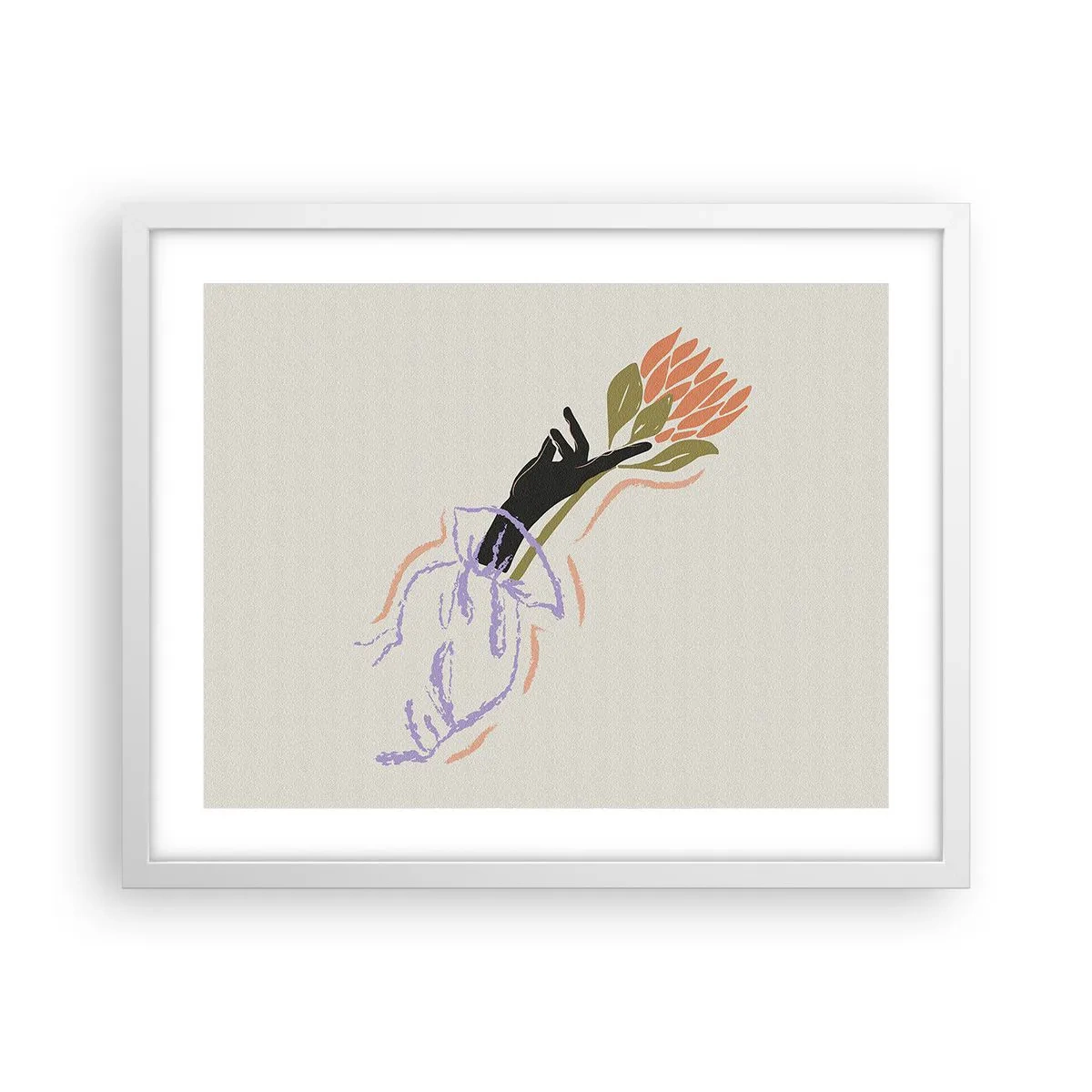 Plakát v bílém rámu - Sesterský dotek - 50x40 cm