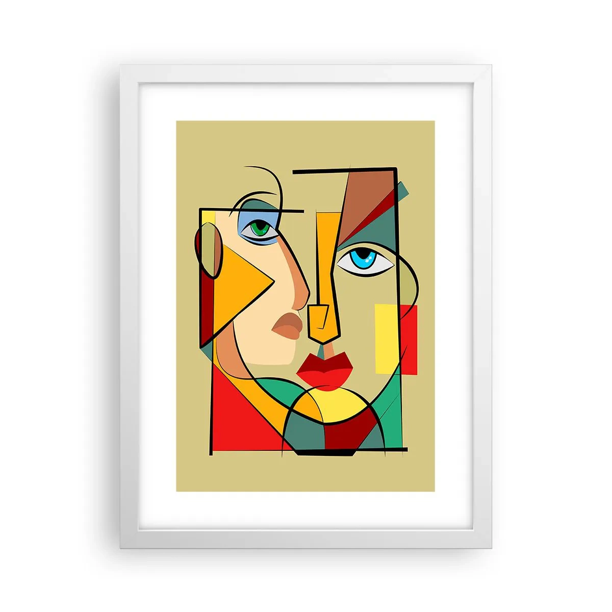 Plakát v bílém rámu - Shodný pár - 30x40 cm