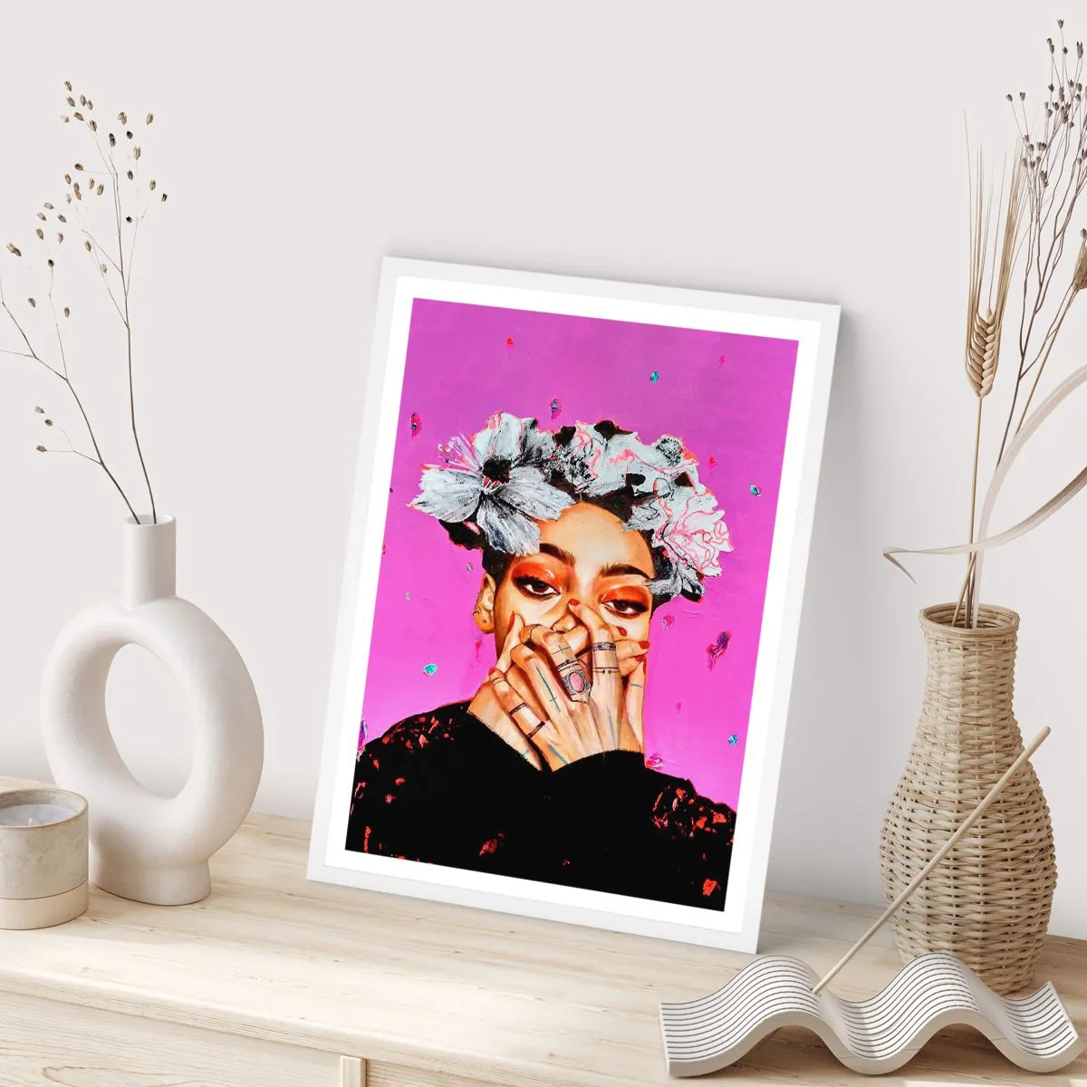 Plakát v bílém rámu - Trochu bláznivá - 40x50 cm