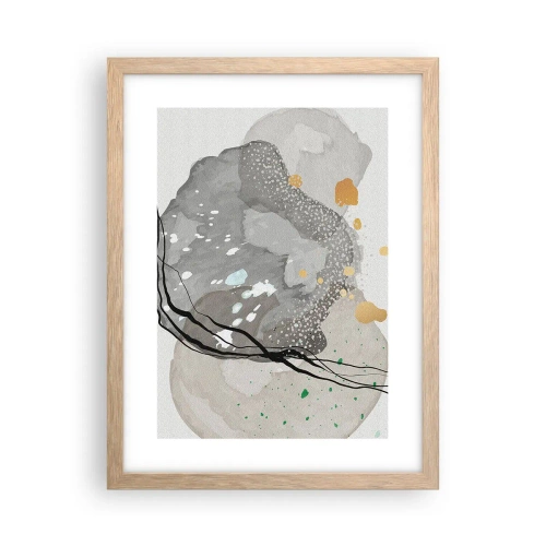 Plakát v rámu světlý dub - Organická kompozice - 30x40 cm