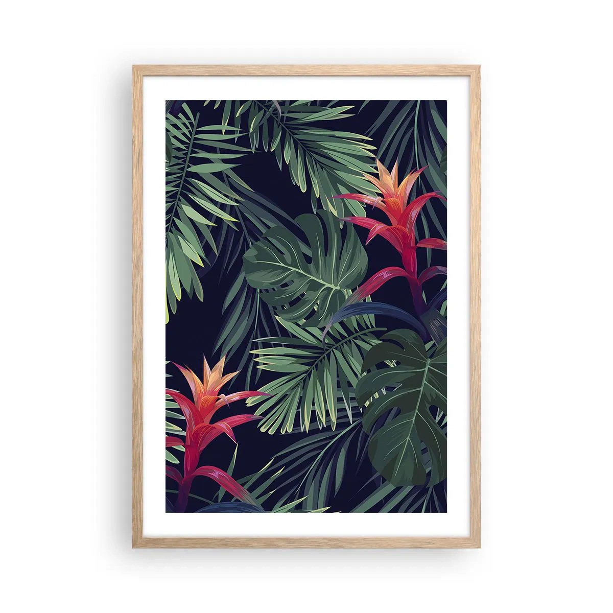 Plakát v rámu světlý dub - Vzplanout v zeleném - 50x70 cm