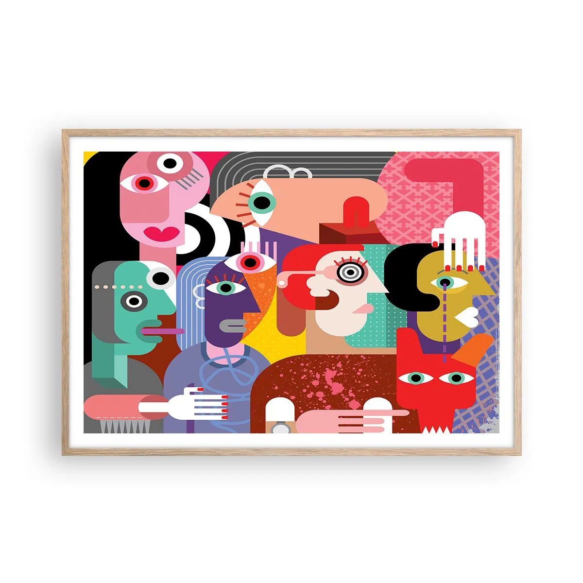 Plakát v rámu světlý dub - My od pána Picassa - 100x70 cm